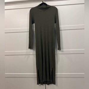 Back Beat Co. Olive Green Ribbed Dress